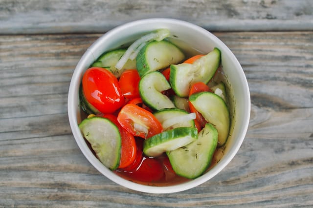 Side Cucumber & Tomato Salad.